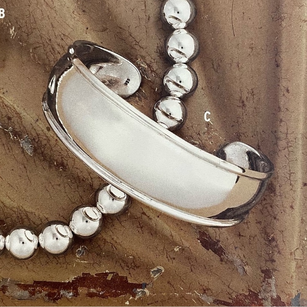 Silpada Vintage RARE Sleek Classic Sterling SIlver Cuff Bracelet, Rolled Edges